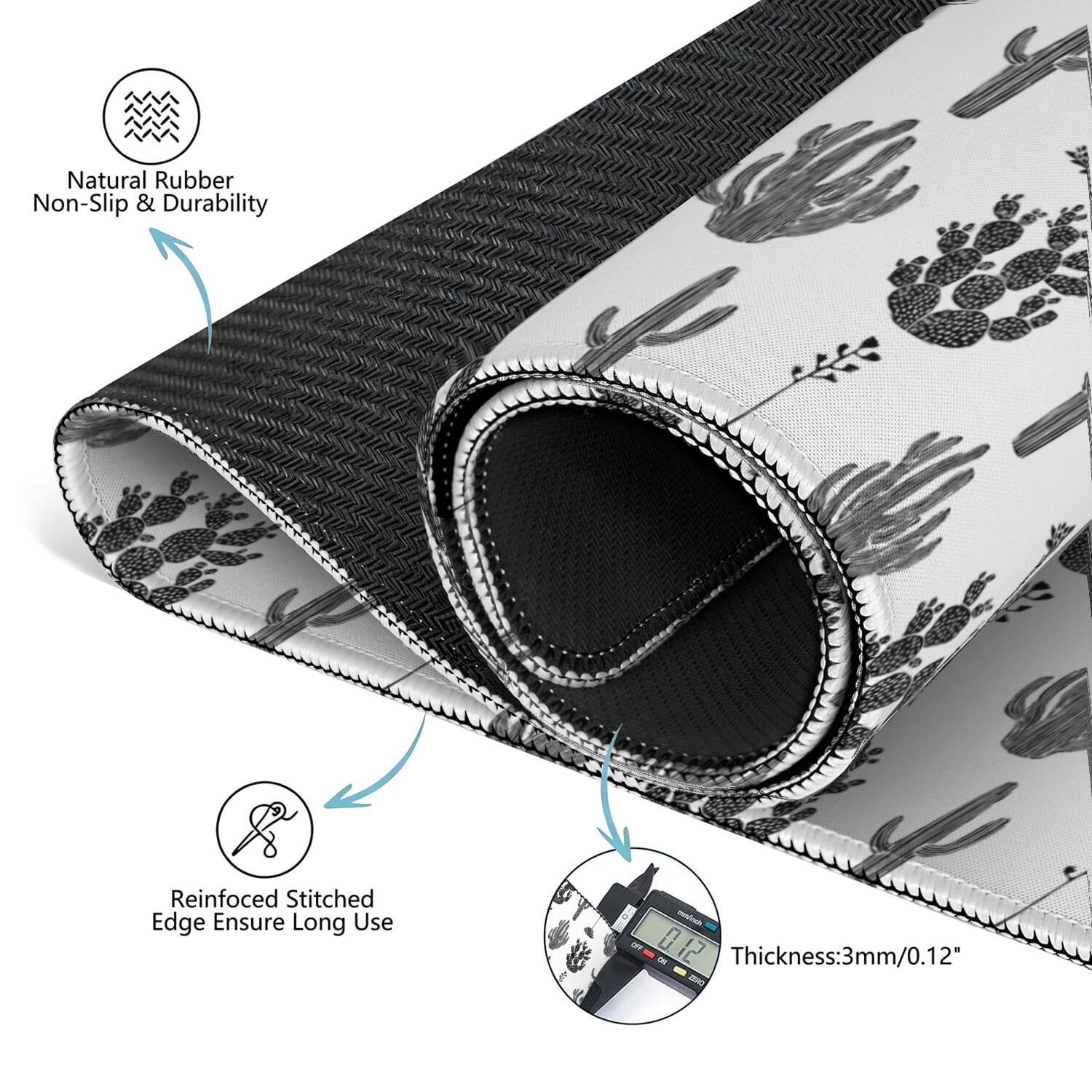 Large Plants Style Mahjong Mat 31.5x31.5 Inches Crafted from Durable Rubber with Anti-Slip Surface and Noise Dampening Technology for Multi-Purpose Game Table Use