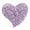 Purple, variant on Love Heart Pink, Austrian Crystal Love Brooch Pin, Silvery Tone
