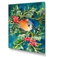 thumbnail image 2 of Designart Bullfinch Birds On Christmas Tree Traditional Canvas Wall Art, 2 of 4