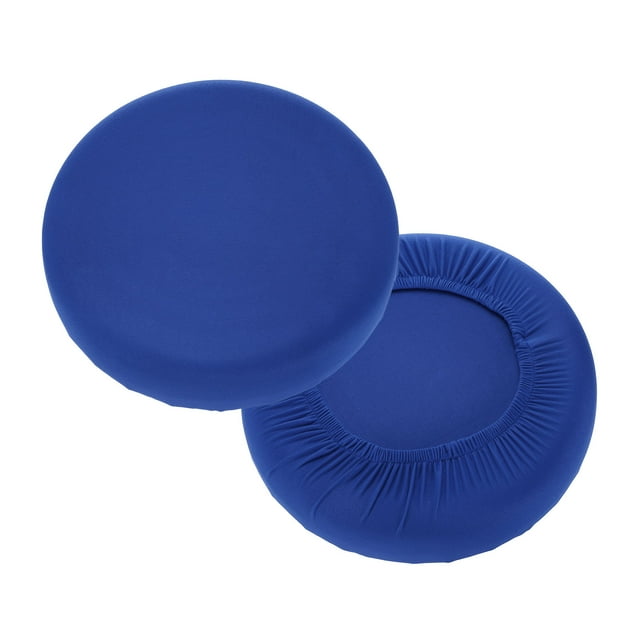 Uxcell 2 Paquete Fundas de Taburete Redondas 11-15" Lavables a Prueba de Polvo con Elástico Azul Fluorescente Oscuro