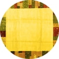 thumbnail image 1 of Ahgly Company Indoor Round Solid Yellow Modern Area Rugs, 6' Round, 1 of 4