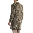 thumbnail image 3 of INSPIRE CHIC Animal Printed Trench Coat for Men's Notched Lapel Classic Vintage Winter Overcoats S Khaki, 3 of 6