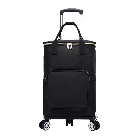 7829 Rolling Shopping Grocery Trolley,Leakproof Insulated Coolers Bag with Wheels and Handle Collapsible for Beach Camping