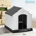 thumbnail image 6 of FDW Dog House Indoor Outdoor Durable Ventilate Waterproof Pet Plastic Dog House for Small Medium Large Dogs,34.5"L x 30.5"W x 32"H,Grey, 6 of 6
