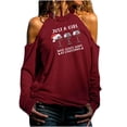 thumbnail image 1 of Mujeres Casual O-cuello fuera del hombro Navidad Impreso Hollow Out Blusa de manga larga Tops Pompotops gfhjh10789, 1 of 4