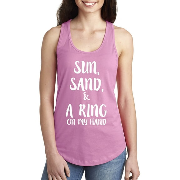Sun, sand and a Ring on my hand Racerback Tank
