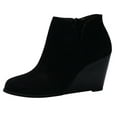 thumbnail image 3 of Mostsola Womens Wedge Boots Casual Fashion Zip up Low Heel Ankle Boots Suede Pumps Shoes Booties, 3 of 9