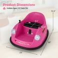 thumbnail image 3 of Gymax 12V Electric Kids Ride on Bumper Car Battery Powered Bumping Car w/ Remote Control Pink, 3 of 10
