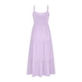 thumbnail image 4 of Yuyuzo Robes d'Été pour Femmes Décontractées Sans Manches Robes Maxi Encolure Carrée Évasées Plage Longue Robe Soleil, 4 of 5