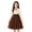 Q257 Brown, variant on Angala Everyday And Party Dress For Girls Long Sleeve Notch Neck Colorblock Girls Back To School Dresses