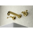 thumbnail image 3 of Kingston Brass KS4122AL Metropolitan 2-Handle Wall Mount Bathroom Faucet, Polished Brass, 3 of 5
