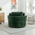 thumbnail image 4 of 42"W Oversized Swivel Barrel Chair,Soft Chenille Accent Barrel Sofa Chair with 3 Pillows,360 Degree Swivel Round Sofa Armchair for Bedroom Living Room Lounge Hotel,Green, 4 of 8