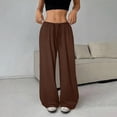 thumbnail image 4 of Workout Casual Pants for Women Solid Color Long Pants No Pockets Elastic Waistband Wide Leg Flirty Loose Fitting Casual Pants Pants Xl, 4 of 6