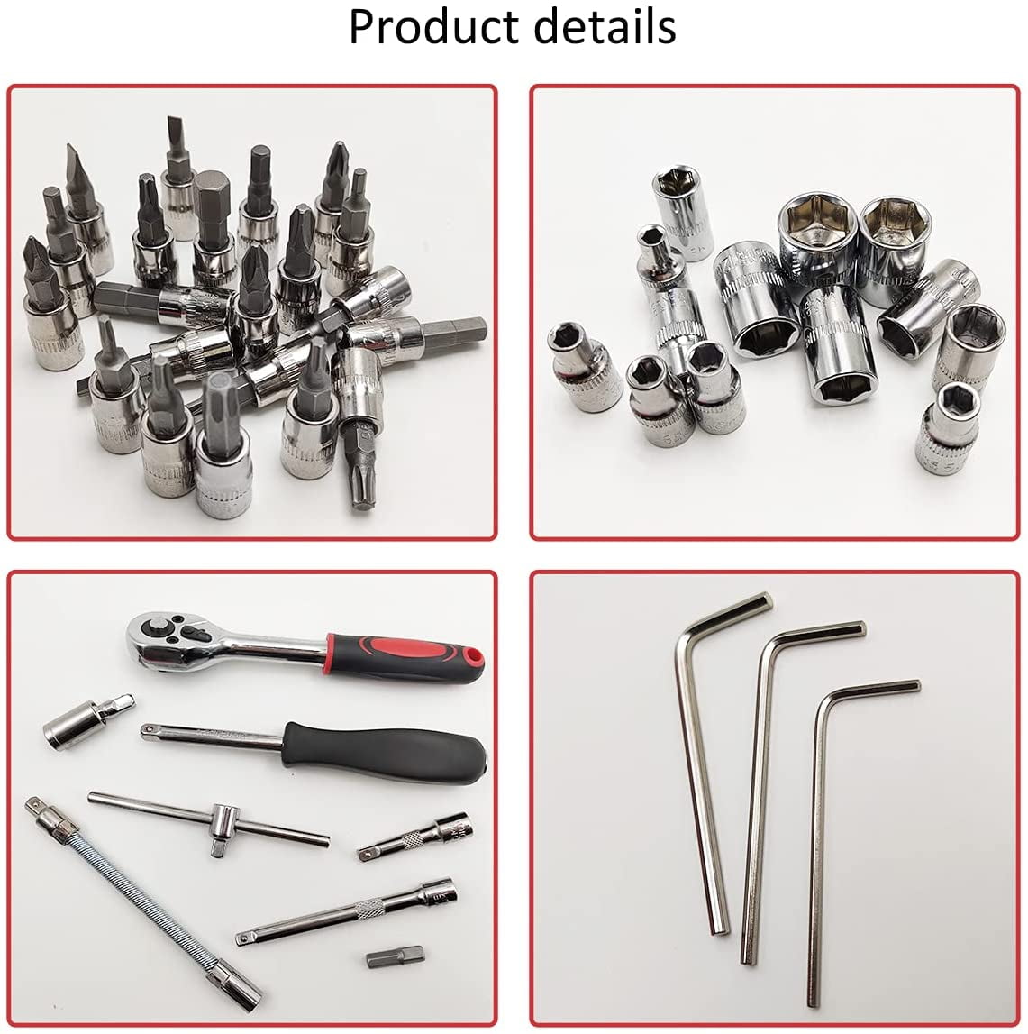 Professional Auto Mechanical Tools - Ratchet Socket Set with Wrench and Sockets