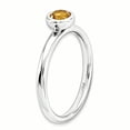 thumbnail image 3 of Bague Ronde en Argent Sterling Stackable Expressions Low 5mm Citrine Taille 10, 3 of 3
