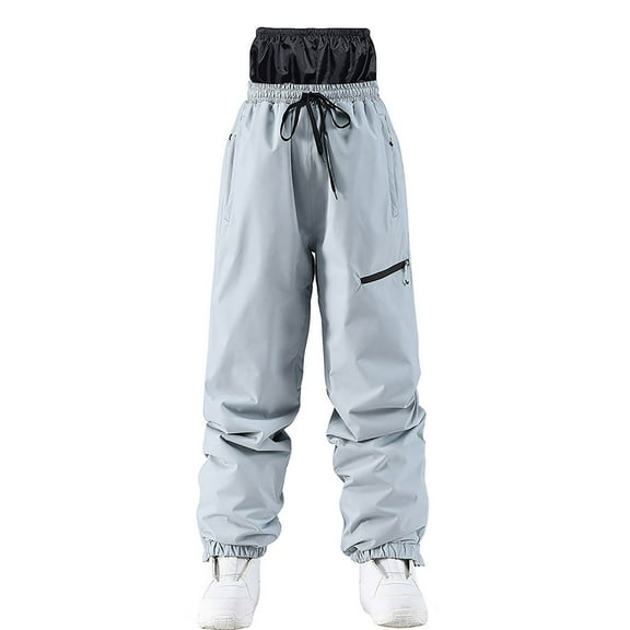 AGWOLF Women Men Ski Pants Thermal Waterproof Windproof Cargo Pant Insulated Winter Warm Outdoor Snowboard Trousers