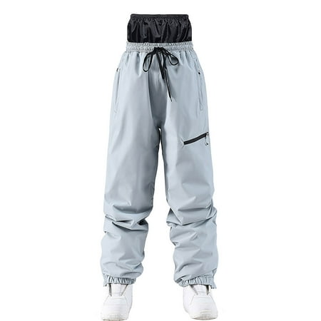 AGWOLF Women Men Ski Pants Thermal Waterproof Windproof Cargo Pant Insulated Winter Warm Outdoor Snowboard Trousers