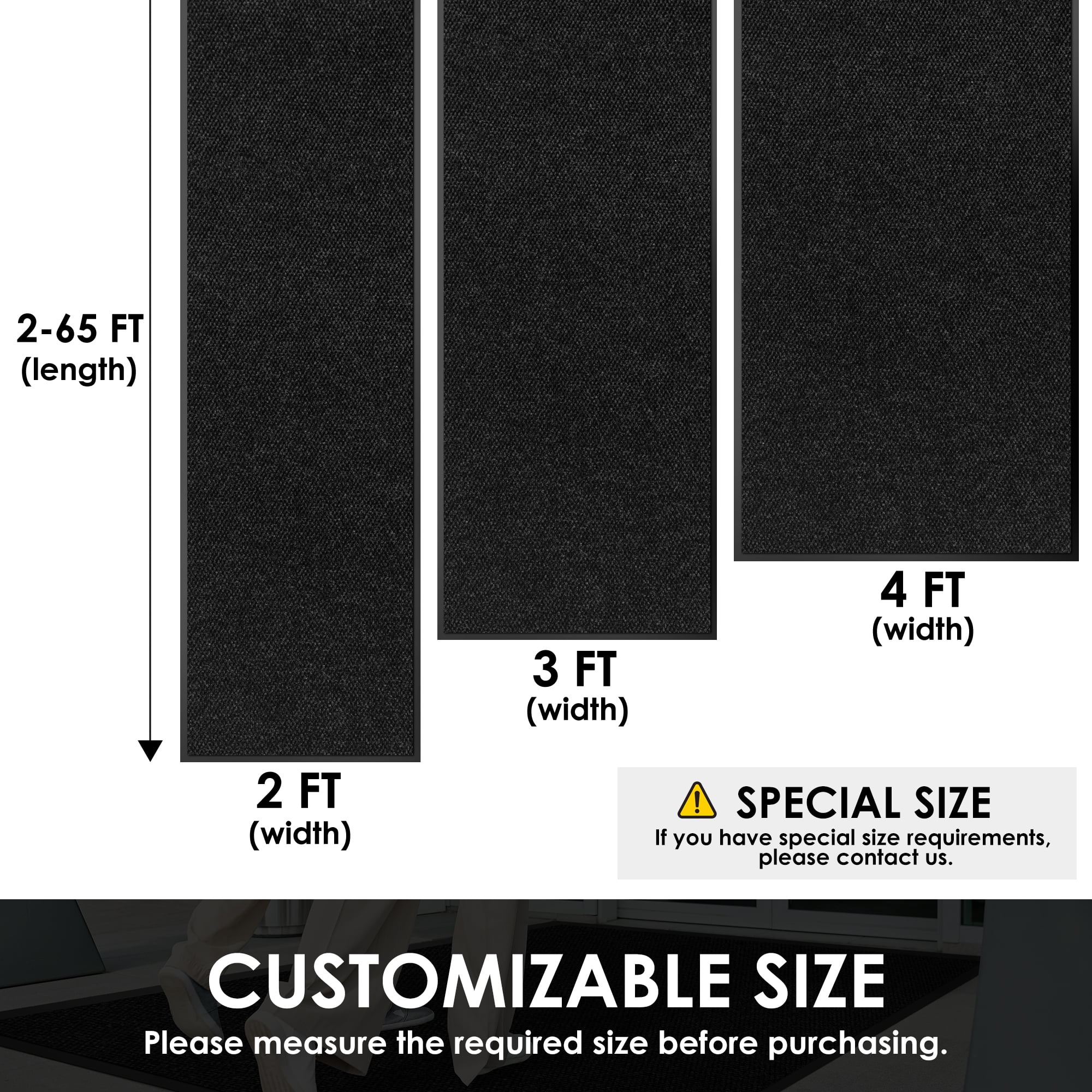 Morefany 3'x6' Entrance Front Floor Door Mat Entryway Doormat Indoor Heavy Duty Dirt Trapper Non-Slip Rubber Backing Outdoor Welcome Mats
