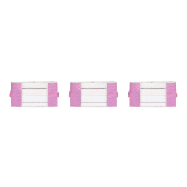Guardoinrt Sturdy Construction And Large Capacity In Clothes Storage Bag Well Organized pink L 3Set