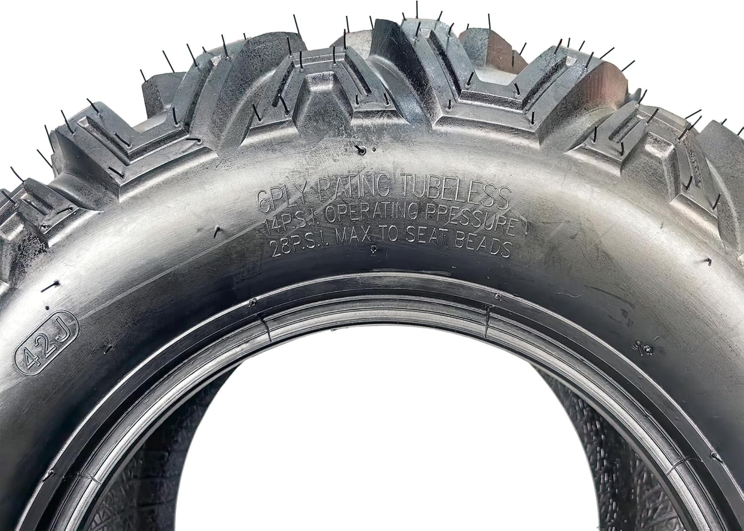 AT25x10-12 ATV/UTV Tires - Set of 2 | 6PR All-Terrain Tubeless with 18mm Deep Tread for Trail, Sand & Off-Road