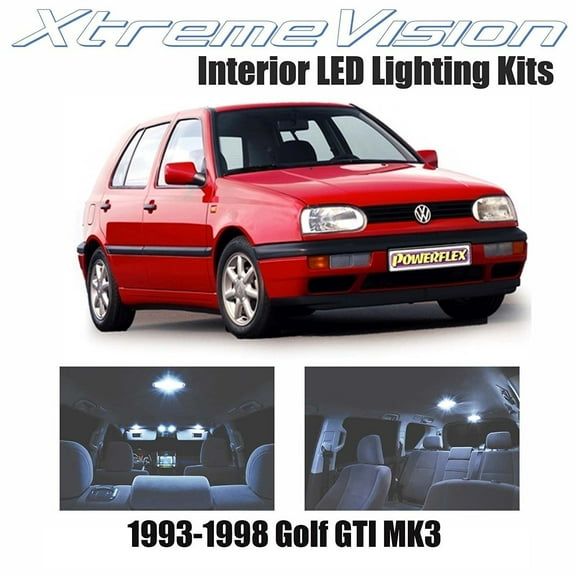 XtremeVision LED for Volkswagen Golf GTI MK3 1993-1998 9 Pieces Cool White Premium Interior LED Kit Package Installation Tool