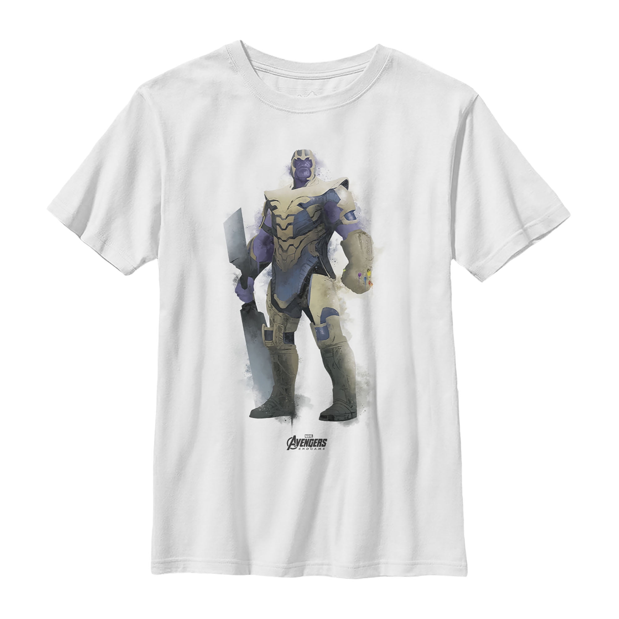 Marvel Boy S Marvel Avengers Endgame Thanos Spray Paint Graphic Tee Walmart Com Walmart Com