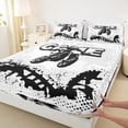 thumbnail image 3 of Homewish Sport Motorcycle Game 4pcs Bed Sheets For Children Teens Boys,Black White King Sheets,Dirt Bike Super Cozy Sheet Set,Lightweight Room Decor, 3 of 7