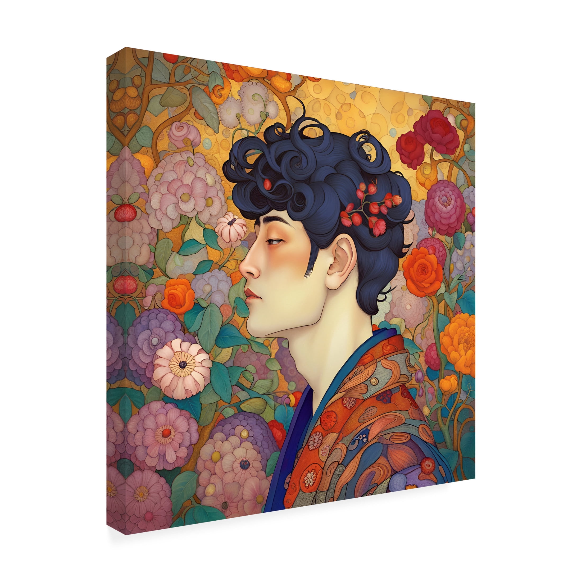 Canvas Wall Art - Tina Lavoie 'Art Nouveau Beauty IX' Wall Art for Living Room, Bedroom, or Office Décor by Trademark Fine Art - 14 x 14 Inches
