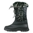 thumbnail image 2 of ownshoe women's lace up fur rubber duck snow boots, black 7.5 d(m) us, 2 of 4