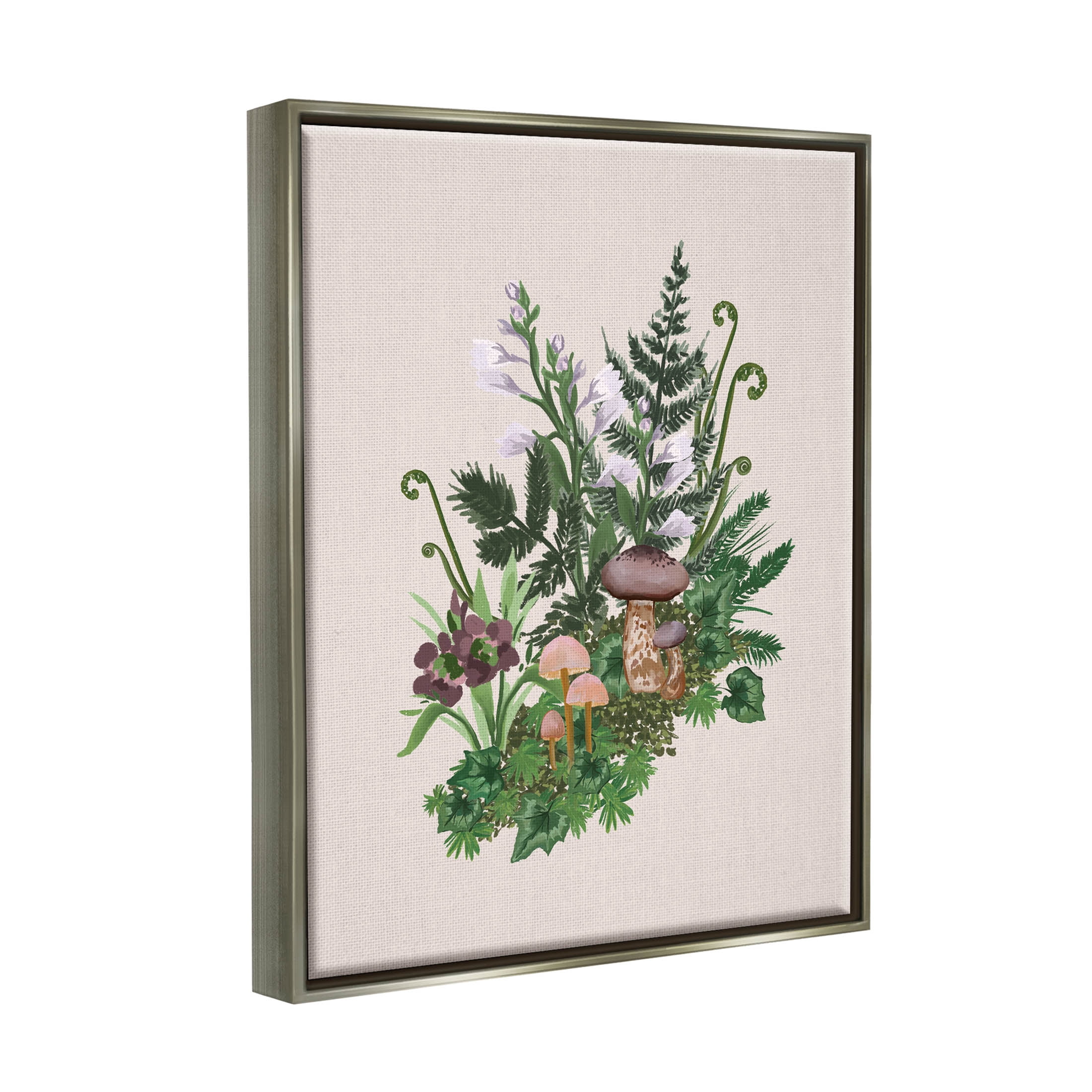 Woodland Botanical Sprouting Ferns Botanical & Floral Graphic Art Luster Gray Framed Art Print Wall Art