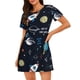 thumbnail image 1 of Fotbe Space Bata de Dormir para Mujer con Estampado, Camisón de Algodón de Manga Corta, Ropa de Dormir Casual, 1 of 6