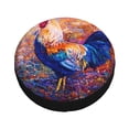 thumbnail image 3 of Easygdp Rooster Oil Painting Automobile Tire Dust Cover, 14-17in Spare Tire Cover Universal Fit for Trailer, Car, Truck, SUV, Jeep - 16 inch, 3 of 9