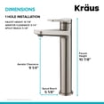 thumbnail image 4 of Kraus Indy Vessel Bathroom Faucet in Spot-Free Stainless Steel with Matching 24-inch Towel Bar, Paper Holder, Towel Ring and Robe Hook, 4 of 14