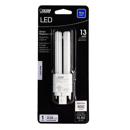 

Feit Electric 3011639 13W PL G24Q-1 4 Pin LED Light Bulb - Cool White