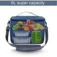 thumbnail image 2 of Bolsa más fresca 6L, bolsa más fresca bolsa de almuerzo aislada bolsa de mano portátil duradera impermeable para el trabajo escuela picnic en la playa, 2 of 5