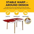 thumbnail image 4 of Red Snowman Christmas Table Cloths for 3 Foot Rectangle Tables, Xmas Snowflake Winter Ball Patio Waterproof Elastic Fitted Tablecloths, Washable Rectangular Table Cover for Camping, 4 of 8