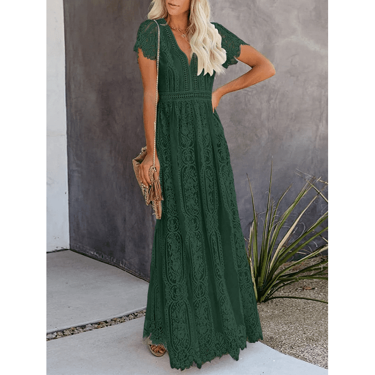 Women's Green Lace Dresses, Mini & Maxi Dresses