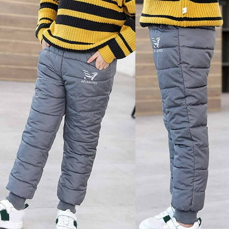 

Tejiojio Girls and Toddlers Soft Cotton Clearance Autumn Winter Baby Girls Boys Solid Color High Waist Plush Down Cotton Pants Thickened Thermal Cotton Pants Liner