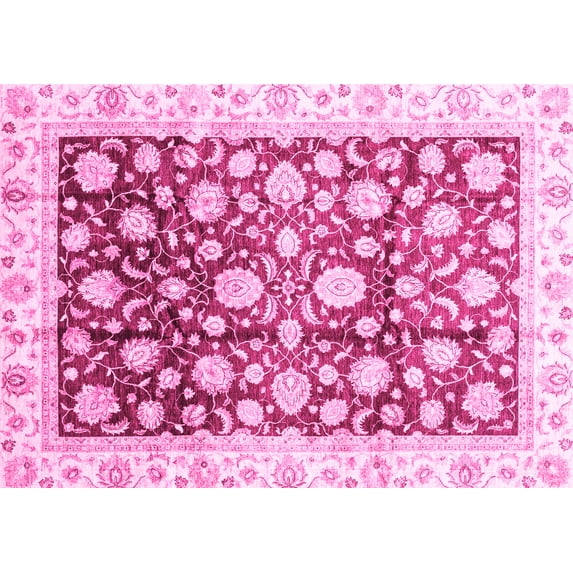 Ahgly Company Indoor Rectangle Oriental Pink Traditional Area Rugs, 4' x 6'