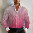 thumbnail image 2 of Camisa de hombre con degradado de rayas 2024, camisa de manga larga con solapa, talla extragrande, diseño S-5XL, cómoda, suave, de alta calidad para hombre, 2 of 4