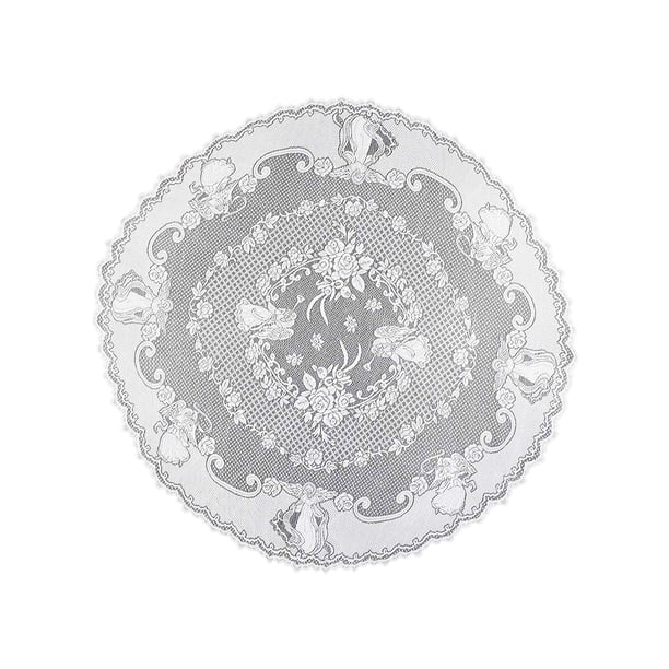 Mantel blanco Rectángulo Billuyoard Bordado vintage Anti-escaldado Cubierta de encaje 178cm