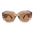 thumbnail image 6 of Womens Mod Thick Beveled Plastic Retro Glamorous Sunglasses All Brown, 6 of 8