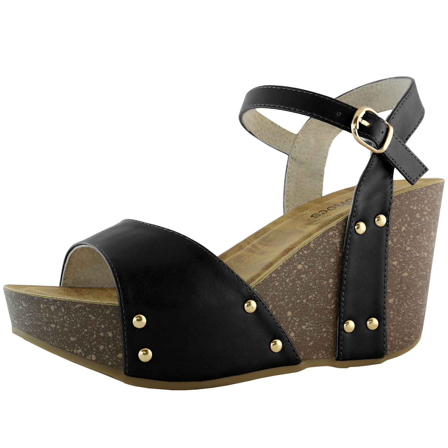 Platform Strappy Sandal With Rings and Studs Detail Details about   8 Inch Heel