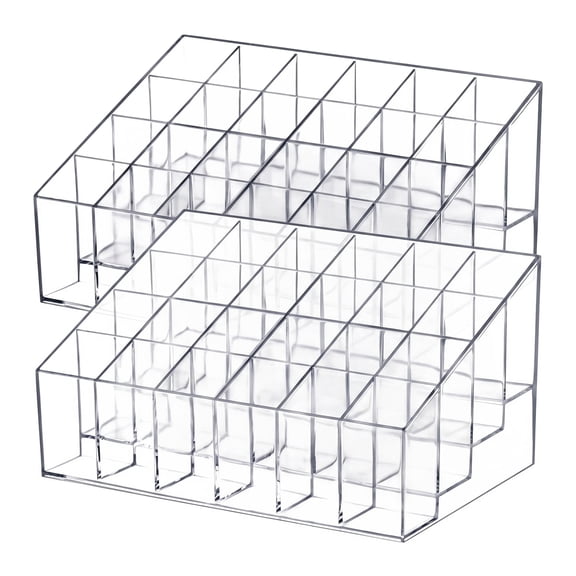 Lipstick Organizer, 24 Compartments, Makeup Storage Holder, Elegant Cosmetic Organizer for Makeup Storage & Organization(2pc)