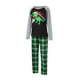 thumbnail image 2 of Sunloudy Parents Child Matching Pajamas Set, Long Sleeve Round Neck Tops Plaid Pants Buttoned Crotch Rompers Fall Sleepwear, 2 of 7