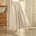thumbnail image 5 of biudgviw Womens Wide Leg Pants Ruffle Palazzo Culottes Casual Soft Elastic Waist Drawstring Flowy Pants with Pockets, 5 of 5