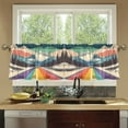 thumbnail image 4 of Yayeee Kitchen Curtains Tier Set of 2 Light Filtering 57"x36" Over Sink Window Panels, Colorful Road at Night, 4 of 7