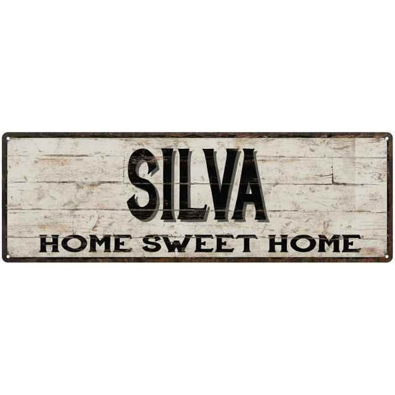 SILVA Rustic Home Sweet Home Sign Gift 6x18 Metal Decor 206180084214