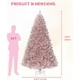 thumbnail image 7 of Eastvita Rose Gold 7.5FT Pencil Christmas Tree, Artificial Slim Xmas, Metal Stand, Realistic Branch Tips, Holiday Decor, 7 of 7