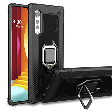 LG Velvet 5G/ LG G9 Case Dual Layer Slim Protective Cover with Stand for LG Velvet 5G/ LG G9 - Black